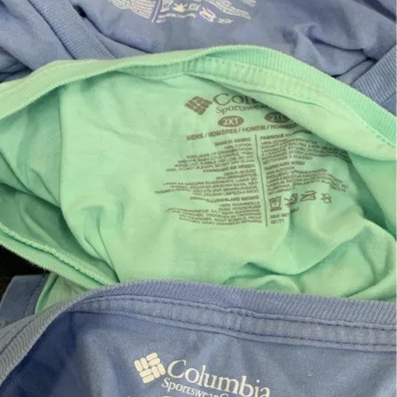 Columbia Sportswear Men's Blue Green 3PCS T-shirts Lot Size 2X Pre-owned Excelle - Picture 3 of 3